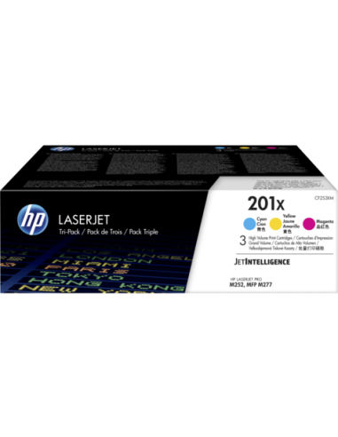 HP 201X - HP CF253XM - Cyan, Magenta, Jaune - Pack de 3 Toners XL HP