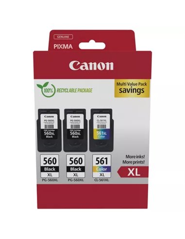 Canon PG-560XL + CL-561XL - Paquet de 3 - 3712C009