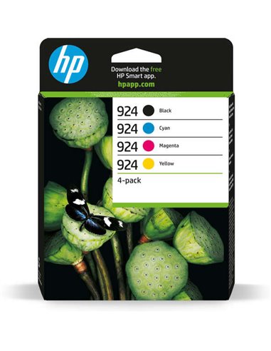 HP 924 - Pack de 4 - Noir - Jaune - Magenta et - Cyan - 6C3Z1NE