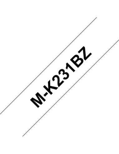 Ruban pour étiquettes non laminé générique Brother MK231BZ - Texte - Noir sur fond blanc - Largeur 12 mm x 4 mètres