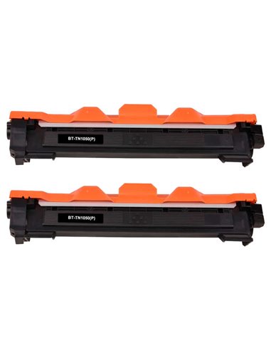 Brother TN1050 - Noir - Pack de 2 Cartouches Toner - Compatible