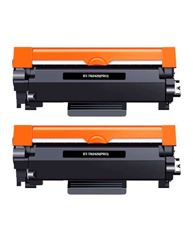 Brother TN2420/TN2410 - Noir - Pack de 2 Cartouches Toner - Compatible