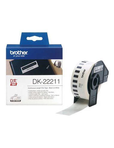 Brother DK22211 - Étiquettes au format personnalisé - Largeur 29 mm x 1524 mètres - Texte - Noir sur fond blanc