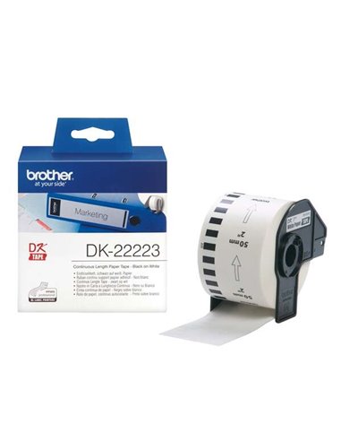 Brother DK22223 - Étiquettes au format personnalisé - Largeur 50 mm x 3048 mètres - Texte - Noir sur fond blanc