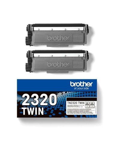 Brother TN2320 - Noir - Pack de 2 Cartouches Toner - TN2320TWIN