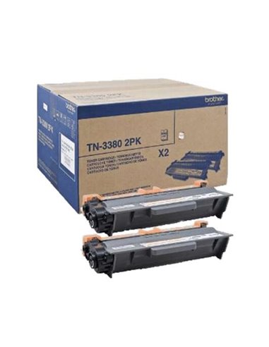 Brother TN3380 - Noir - Pack de 2 Cartouches Toner - TN3380TWIN