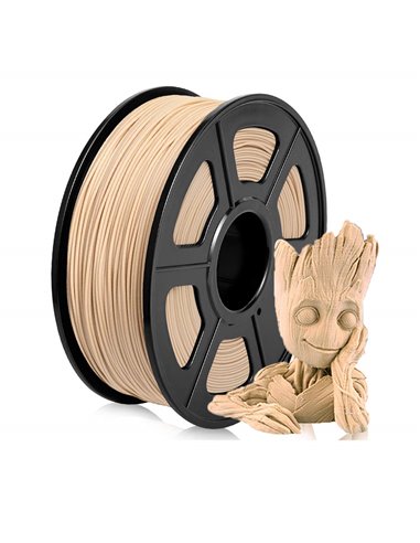 Filament 3D PLA BOIS - Diamètre 1,75 mm - Bobine 0,5 kg - Couleur Bois Naturel