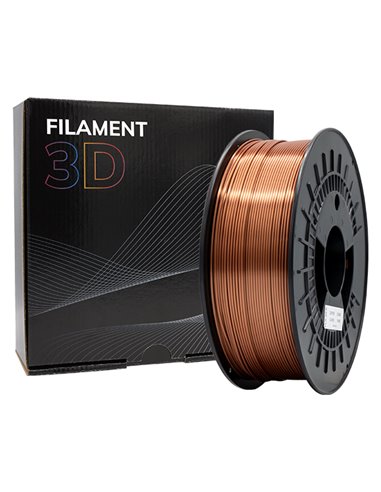 Filament 3D PLA SOIE - Diamètre 1,75 mm - Bobine 1kg - Couleur Cuivre