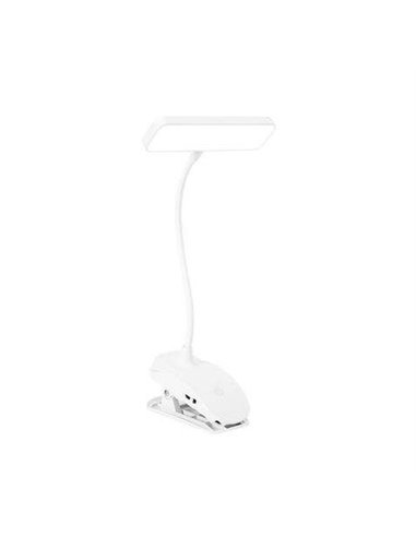 XO - Lampe LED avec Batterie et Pince - 3 Températures de Lumière - Pliable - Couleur Blanc