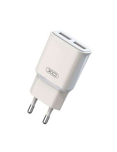 XO - Chargeur secteur L92C 2,4A 2xUSB - Protection contre les courts-circuits et les surcharges - Couleur Blanc