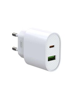 XO - Chargeur Secteur L81A Type C et USB QC 3.0 20W - Chargement Rapide - Sortie avec Protection Intelligente - Couleur Blanc