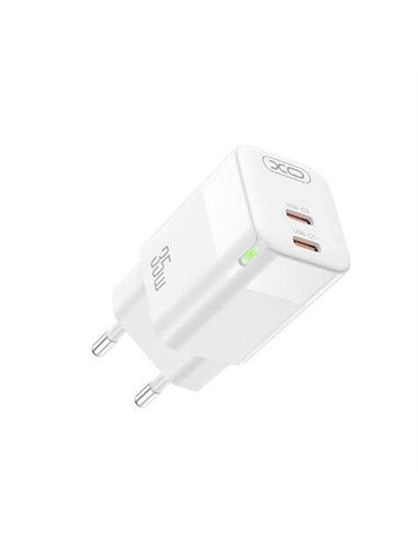 XO - Chargeur secteur CE07 35W 2 X Type C - Blanc