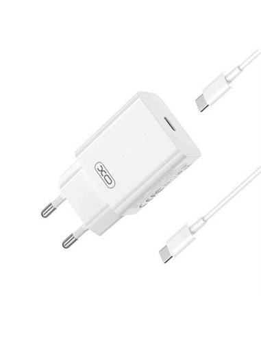 XO - Chargeur à charge rapide - 20W - Port Type C - Charge + 50% en 30 Minutes - Protection contre les surtensions - Couleur Bla