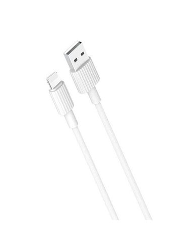 XO - Câble USB-A Mâle vers Lightning - Chargement + Transmission de Données Haut Débit - 2,4A - 1m - Couleur Blanc