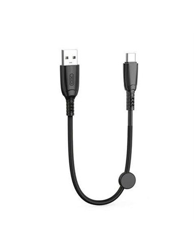 XO - Câble de Charge Rapide NB247 - vers USB - Type C - 6A - 25cm avec Clip - Couleur Noir