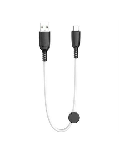 XO - Câble de Charge Rapide NB247 - vers USB - Micro USB - 6A - 25cm avec Clip - Couleur Blanc