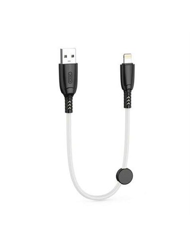 XO - Câble de Charge Rapide NB247 - vers USB - Lightning - 6A - 25cm avec Clip - Couleur Blanc