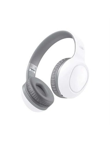 XO - Casque Bluetooth 5.0 BE35 - Arceau réglable - Oreillettes rembourrées - Autonomie jusqu'à 15h - Couleur Blanc/Gris