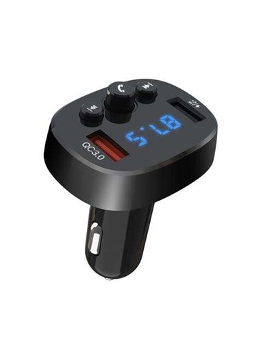 XO - Transmetteur FM Bluetooth pour Voiture BCC03 18W Charge Rapide - Affichage LED - Fréquences 87,5 - 108,0 MHz - 1x Port USB 