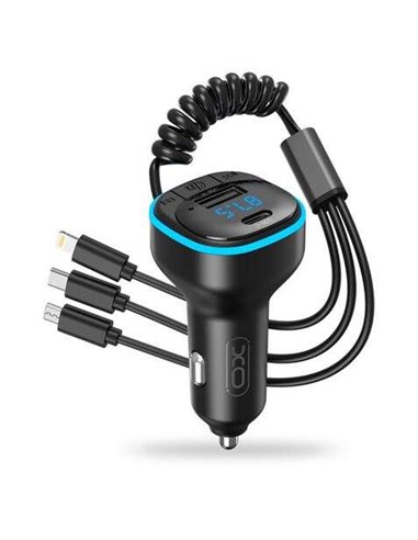 XO - Adaptateur Voiture Bluetooth - Connexion Sans Fil 50 - Lecture depuis Smartphone et Clé USB - Port USB et Type C - Fonction