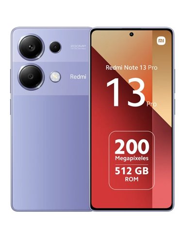 Xiaomi - Smartphone Redmi Note 13 Pro Écran AMOLED 6,67" - 12 Go - 512 Go - Appareil photo principal 200 MP - Batterie 5100 mAh 