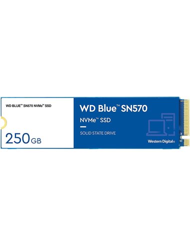 Western Digital - Disque SSD SN570 bleu 250 Go M2 PCIe Gen3 x4 NVMe