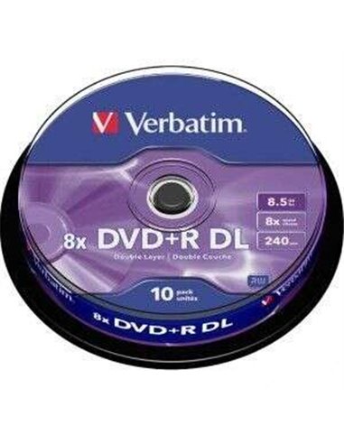 Verbatim - DVD+R double couche 8x 8,5 Go (boîte 10 unités)