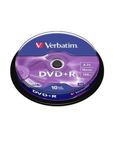 Verbatim - DVD+R 16x 4,7 Go (bac de 10 unités)