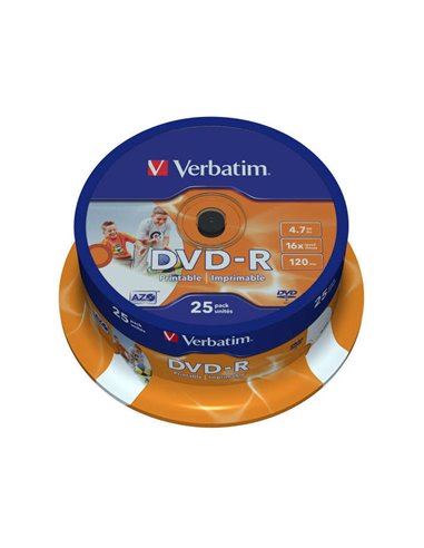 Verbatim - DVD-R imprimables 16x 4,7 Go (bac de 25 unités)