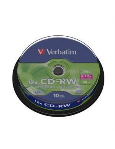 Verbatim - CD-RW réinscriptible 8-12x 700 Mo (boîte de 10 unités)