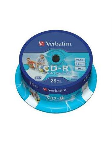 Verbatim - CD-R imprimables 52x 700 Mo (pot de 25 unités)