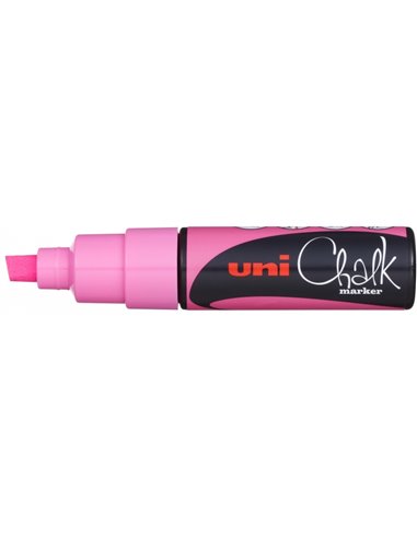 Uniball - Marqueur à craie liquide PWE-8K - Pointe biseautée 8 mm - Effaçable à l'eau - Résistant à la pluie et à l'extérieur - 