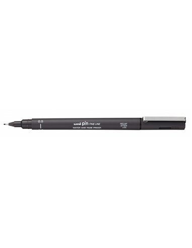 Uniball - Stylo marqueur calibré PIN05-200 - Pointe polyacétal 0,5 mm - Encre pigmentée résistante à l'eau et à la lumière - Cou