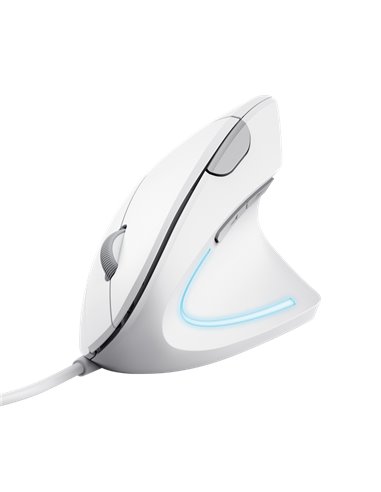 Trust - Souris Ergonomique Verto - 1600dpi - 6 Boutons - Blanc