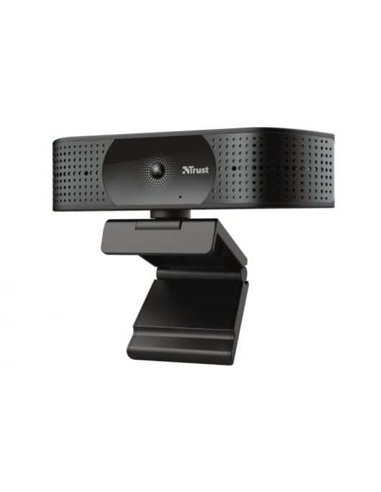 Trust - Webcam TW350 UltraHD 4K USB 2.0 - 2 microphones intégrés - Mise au point automatique - Champ de vision 74º - Cache de co