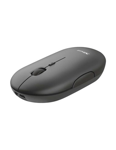 Trust - Souris Rechargeable Sans Fil Puck 1600dpi - 3 Boutons Silencieux - Ultra Fine - Utilisation Ambidextre - Couleur Noir