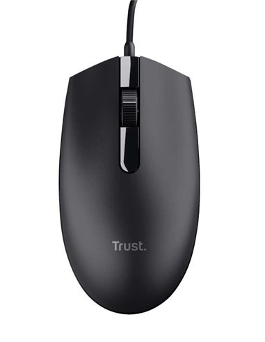 Trust - Souris USB Basi 1200dpi - 3 Boutons - Utilisation Ambidextre - Câble 1,60m - Coloris Noir