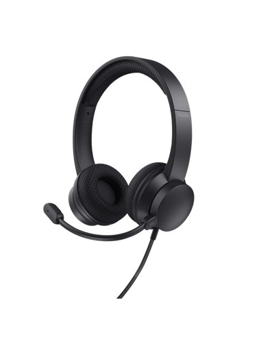 Trust - Casque USB supraaural avec microphone - Suppression du bruit - Arceau réglable - Connexion USB et USB-C