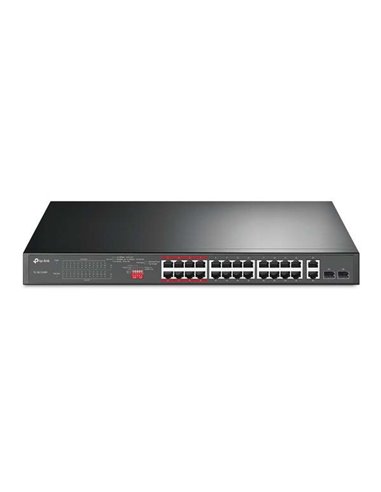 TP-Link - Switch 24 Ports 10/100Mbps + 2 Ports Gigabit PoE+ - Non Gérable - Mode Isolation / Priorité - Plug & Play