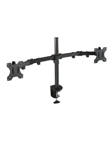 Tooq - Support de table avec bras articulés pour 2 moniteurs 13"-32" - Rotatif et inclinable - Gestion des câbles - Poids maximu