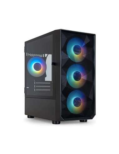 Tooq - Boîtier de jeu minitour Seizure Micro-ATX/Mini-ITX - Panneau latéral en verre trempé - Taille de disque prise en charge 3