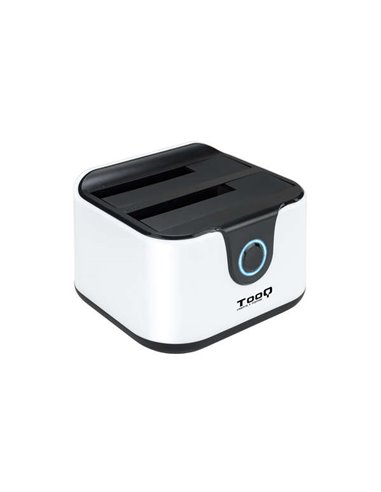 Tooq - Station d'accueil USB 3.0 - HDD/SSD 2.5", 3.5" SATA I,II,III - Bouton de clonage - Sauvegarde - Couleur Blanc/Noir