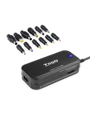 Tooq - Chargeur Universel pour Ordinateur Portable 90W - USB - 12 Adaptateurs - Tension 15-24V