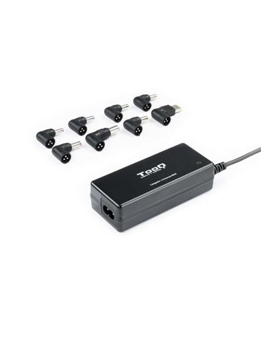 Tooq - Chargeur Automatique Universel pour Ordinateur Portable 65W - USB - 8 Adaptateurs - Tension 18,5-20V