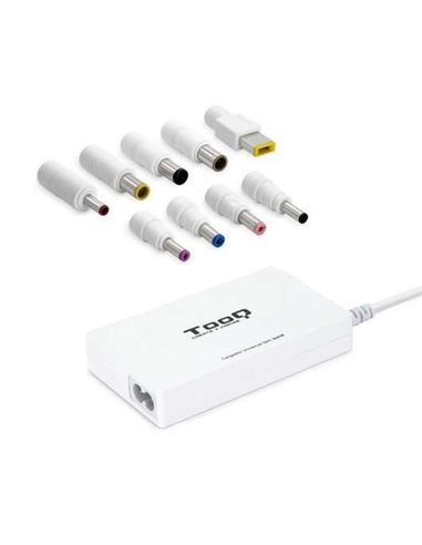 Tooq - Chargeur Automatique Universel pour Ordinateur Portable 100W - USB - 9 Adaptateurs - Tension 18,5-20V - Design Slim - Cou