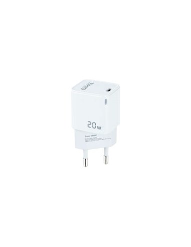 Tooq - Chargeur mural USB-C/PD 20W - Blanc