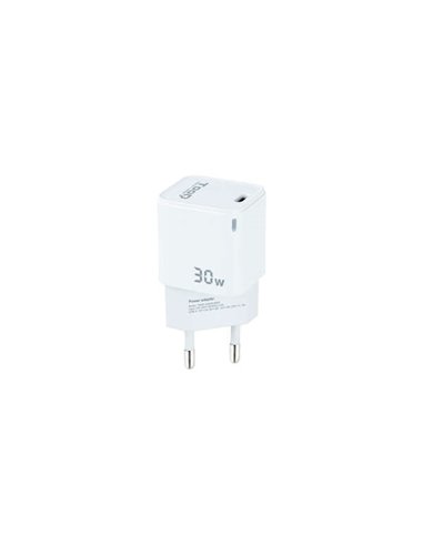 Tooq - Chargeur Mural GaN USB-C/PD 30W - Blanc