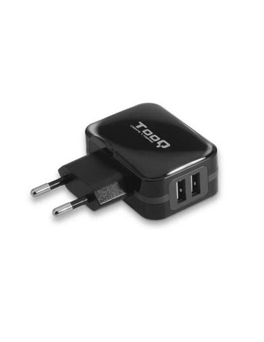 Tooq - Chargeur Mural 2x USB 2.0 - Technologie AI - Couleur Noir