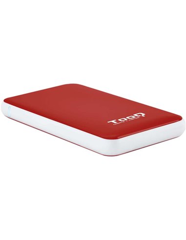 Tooq - Boîtier HDD/SDD externe 2,5" jusqu'à 9,5 mm SATA USB 3.0/3.1 Gen 1 - Sans vis - Couleur Rouge/Blanc