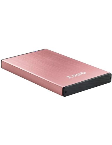 Tooq - Boîtier HDD/SDD externe 2,5" jusqu'à 9,5 mm SATA USB 3.0 - Rose métallisé